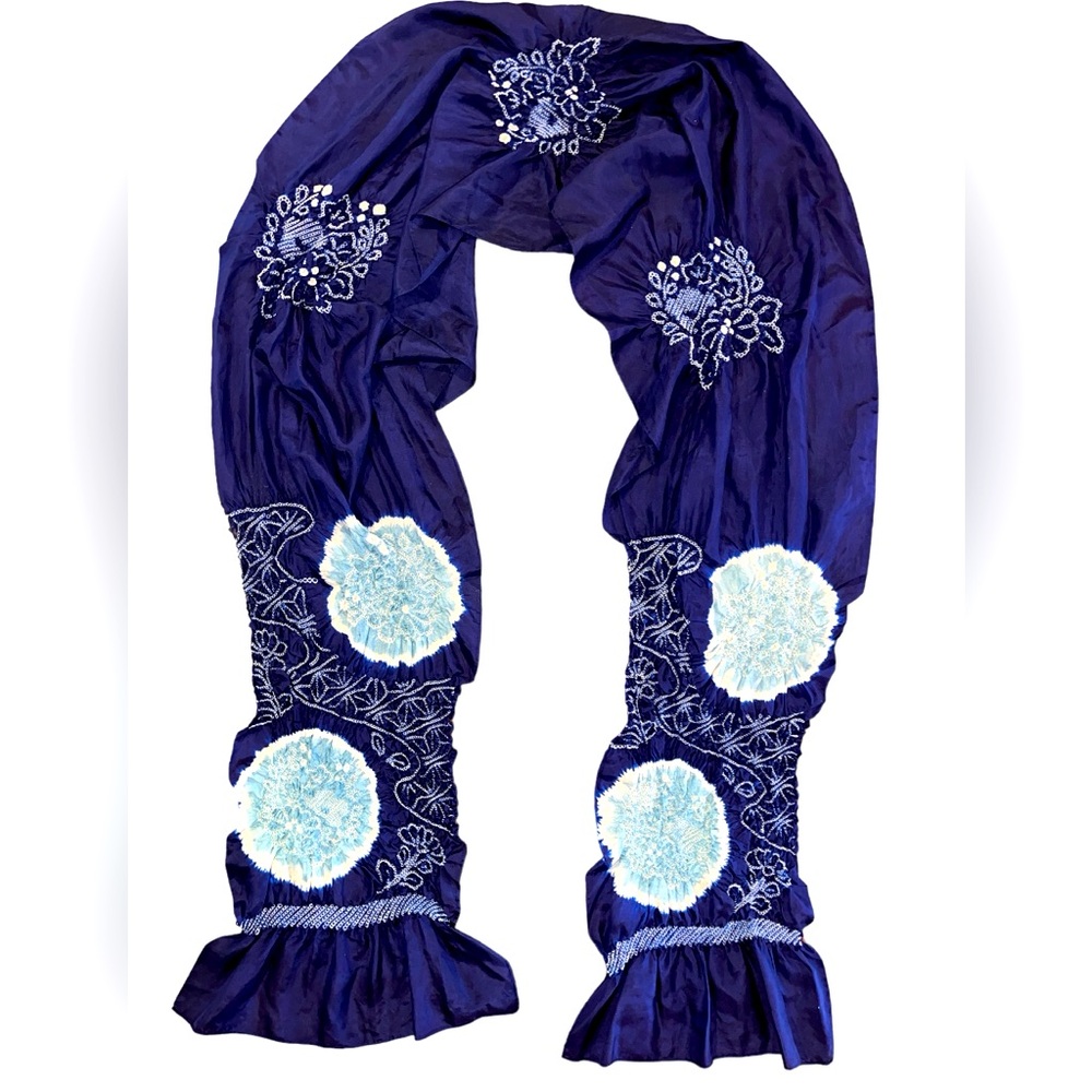 JAPANESE SHIBORI SCARF Long Vintage 80’s Shibori Fabric